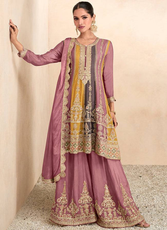 Heavy Embroidered Stitched Sharara Suit Set With Dupatta