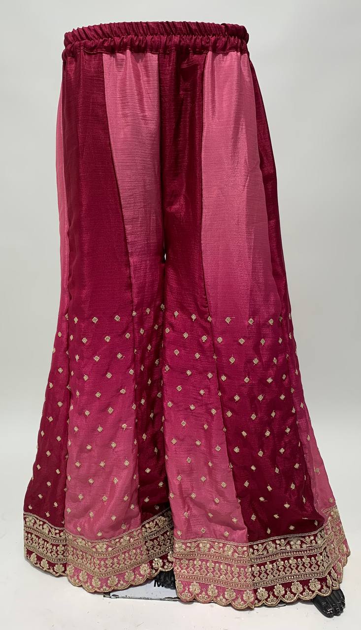 Heavy Embroidered Stitched Sharara Suit Set With Dupatta