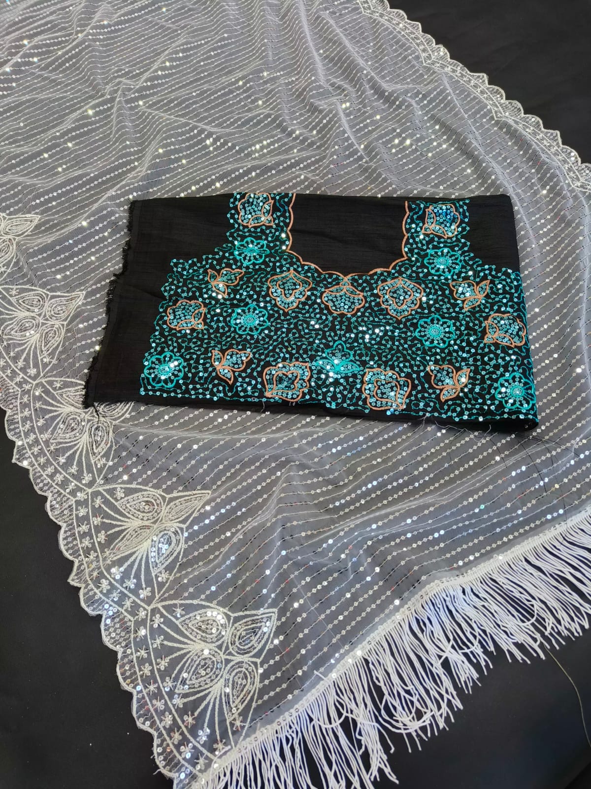 Party wear Soft Net Saree with Blouse