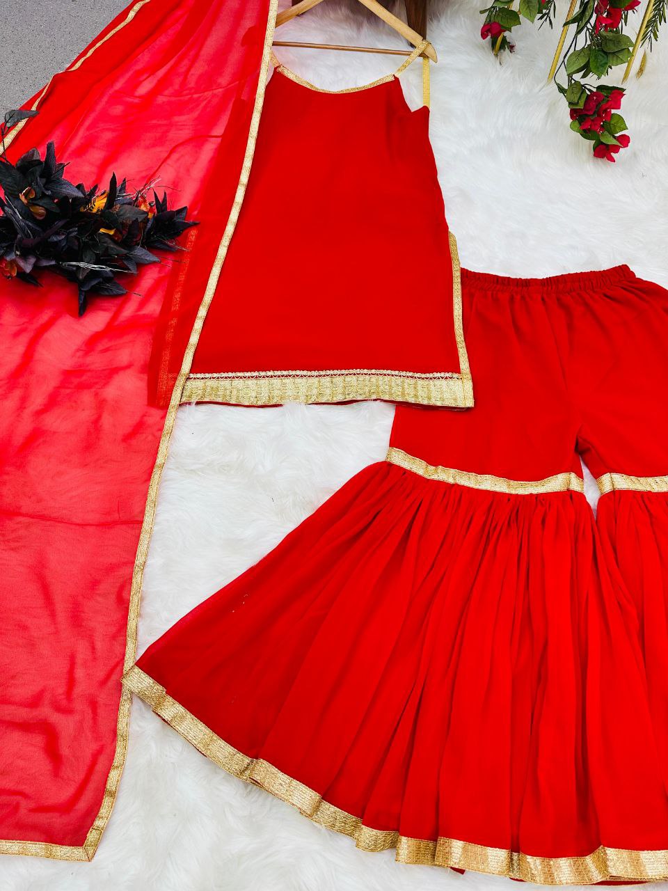 Attractive Georgette Ready Made Lace Work Salwar Suit