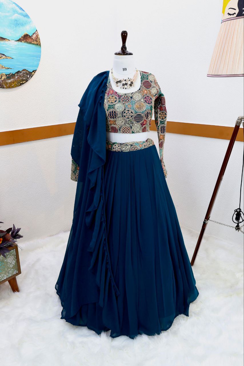 Wedding Wear Ready Made Georgette sequence work lehenga choli