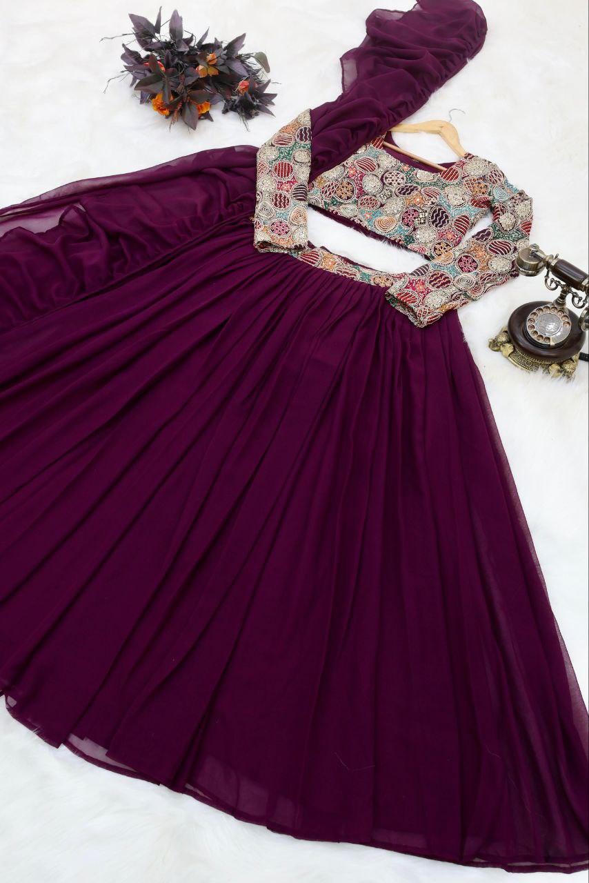 Wedding Wear Ready Made Georgette sequence work lehenga choli