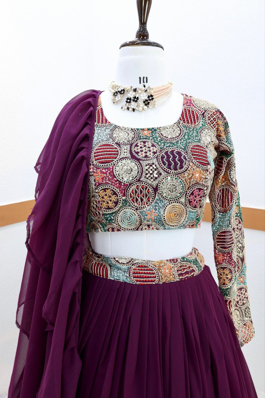 Wedding Wear Ready Made Georgette sequence work lehenga choli