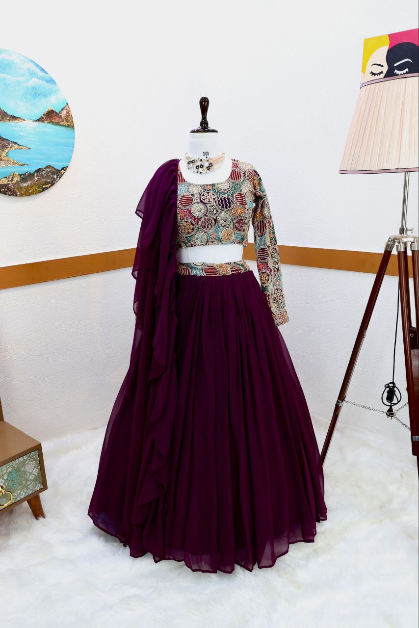 Wedding Wear Ready Made Georgette sequence work lehenga choli