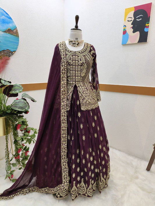 Intricate Georgette Embroidered Sequence Work Salwar Suit