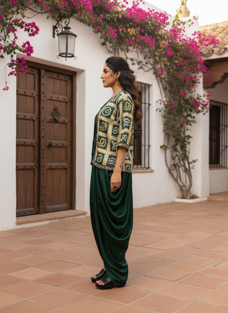 Latest Chinon Silk Indo Western Set