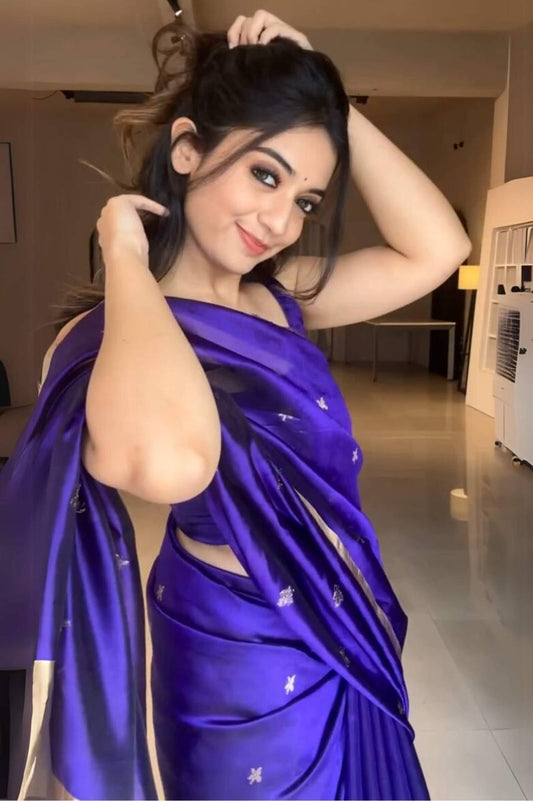 Blue Color Kanjivaram Silk Jacquard Saree