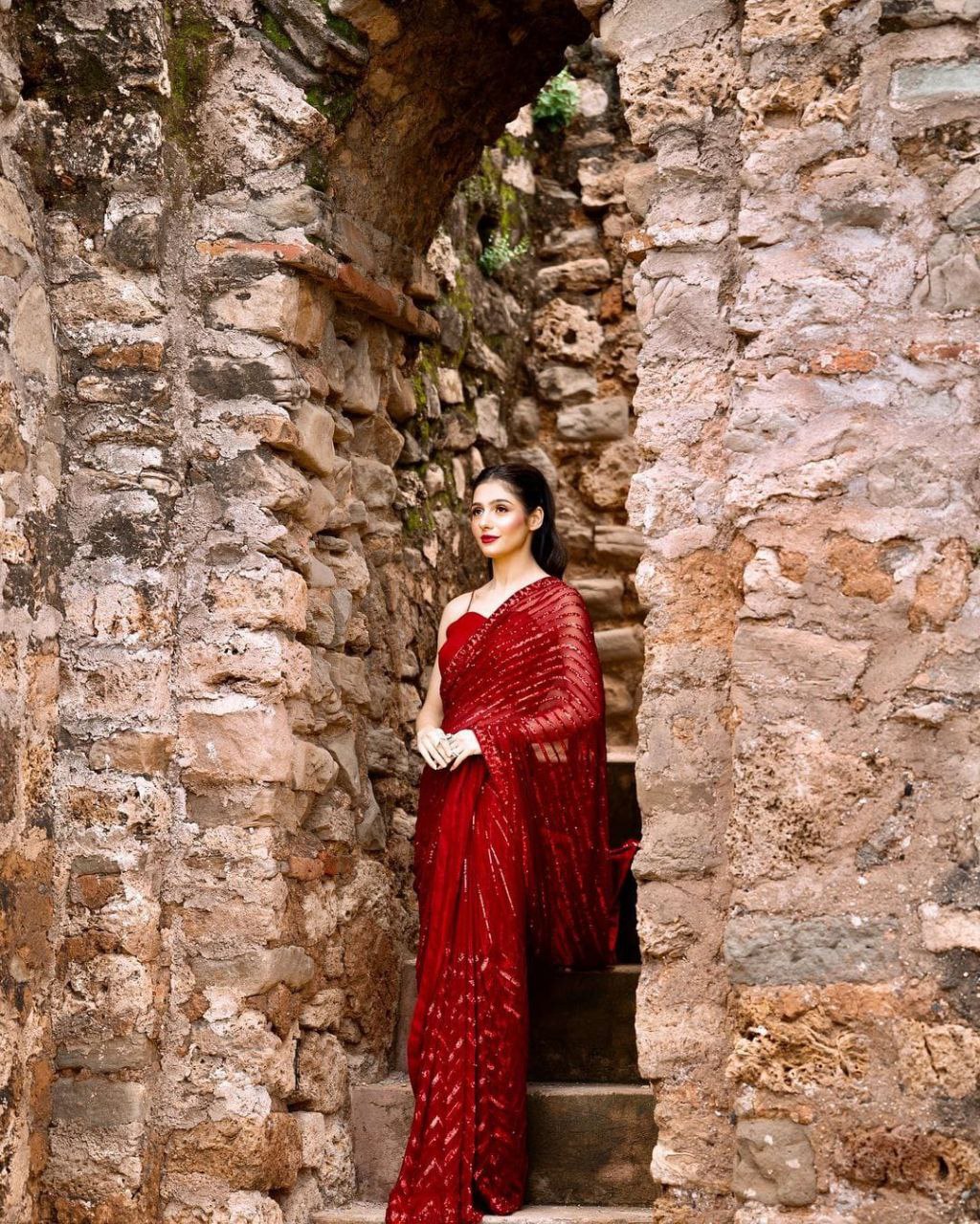 Georgette Sequence Embroidery Saree
