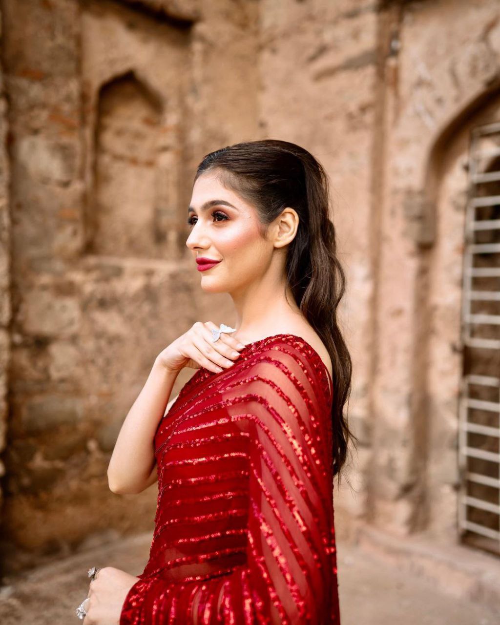 Georgette Sequence Embroidery Saree