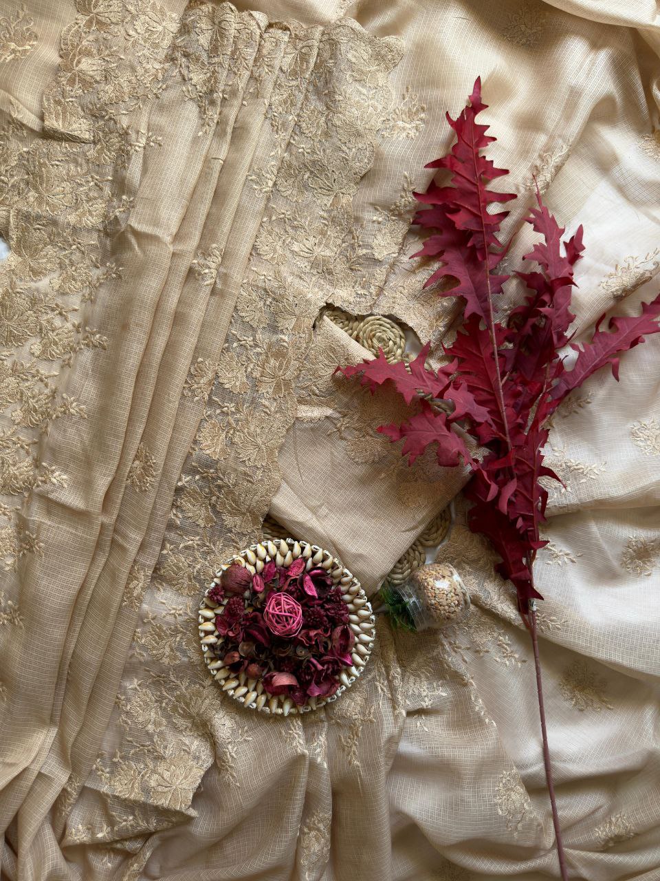 Designer Organza Saree with 5mm Sequins & Mirror Work Lace Border