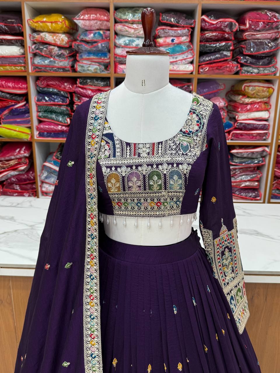 Full Stitched Vichitra Silk Lehenga Choli
