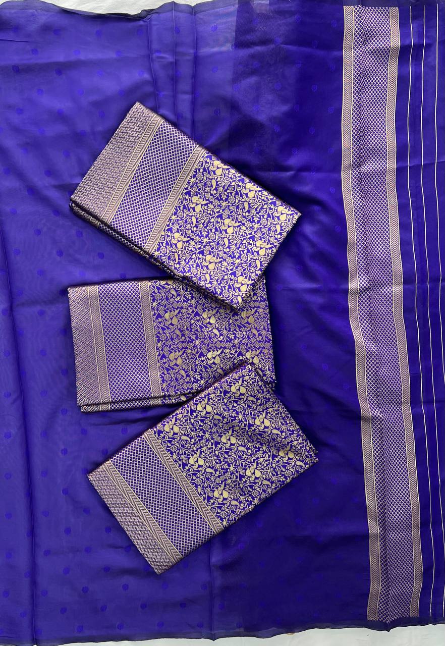 Kanjivaram Pallu Jacquard Saree For Women