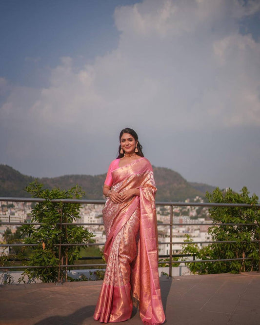 Soft Lichi Silk Saree with Rich Jacquard Work