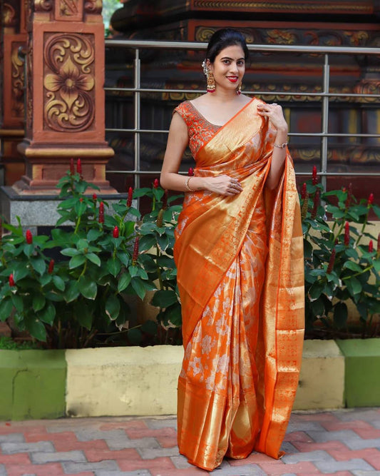 Soft Lichi Silk Saree with Jacquard Work