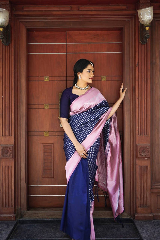 Exquisite Soft Lichi Silk Saree with Jacquard Weaving