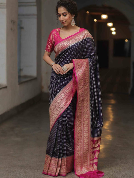 Elegant Soft Lichi Silk Saree with Jacquard Work