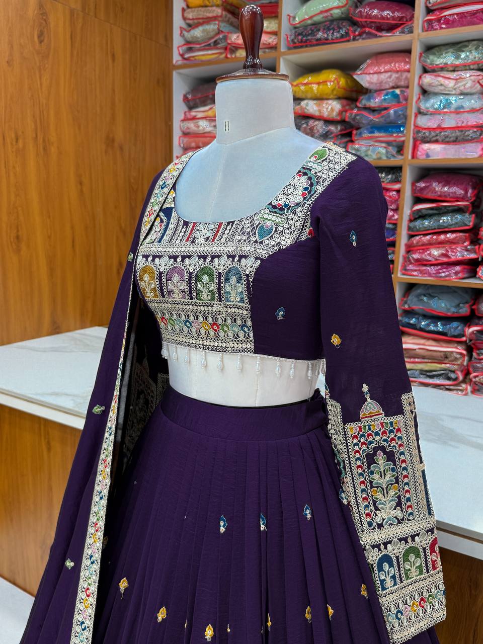 Full Stitched Vichitra Silk Lehenga Choli
