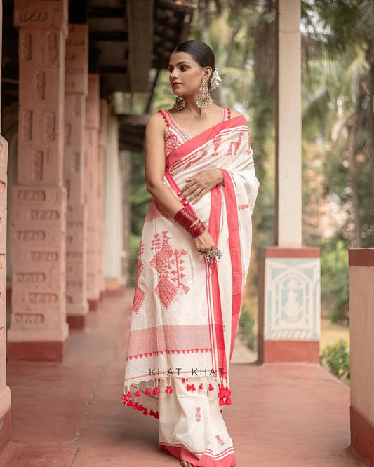 Soft Lilan Slab Saree with Jacquard Work