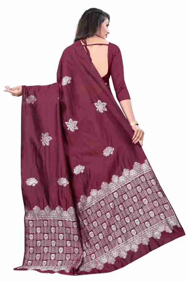 Maroon Color Jacquard Silk Saree