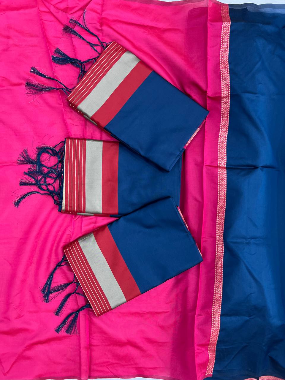 Latest Blue Color Banarasi Silk Saree