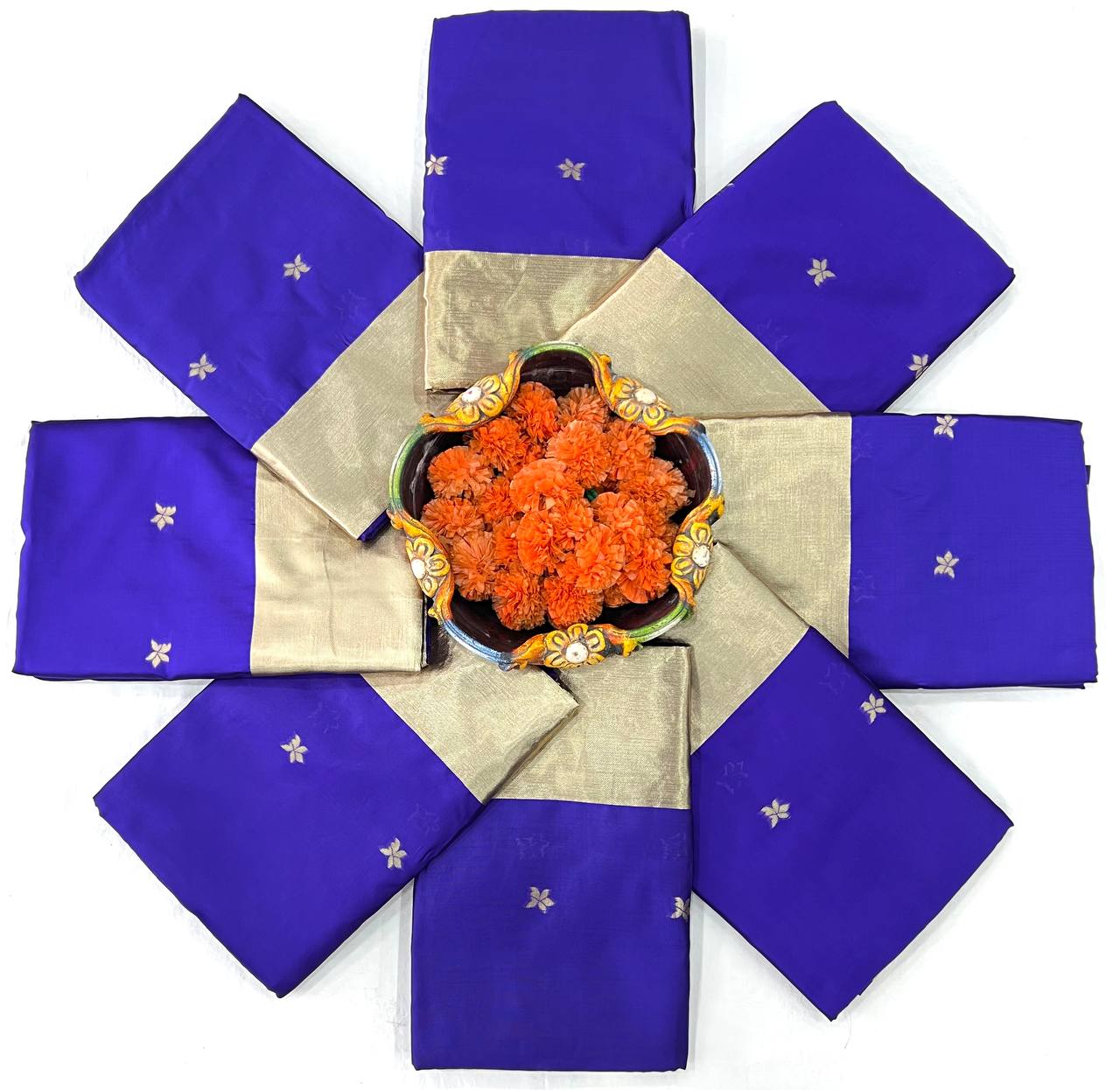 Blue Color Kanjivaram Silk Jacquard Saree