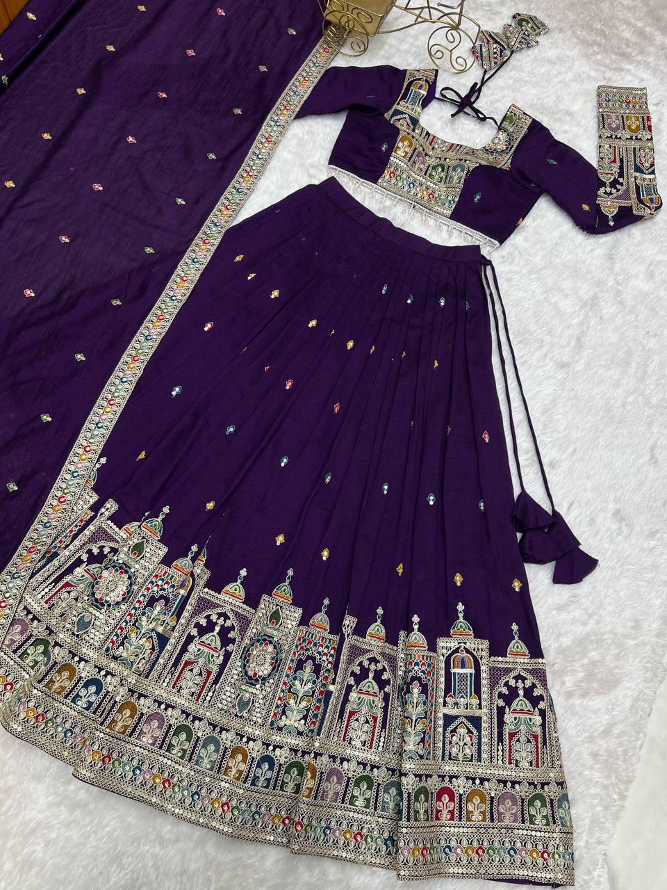 Full Stitched Vichitra Silk Lehenga Choli