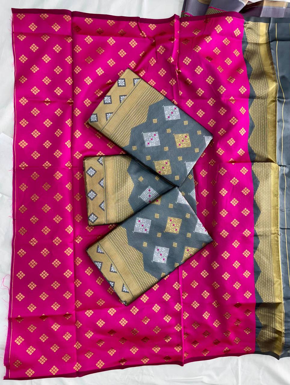 Latest Banarasi Silk Jacquard Saree Blouse