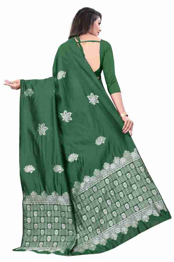 Green Color Lichi Silk Jacquard Saree