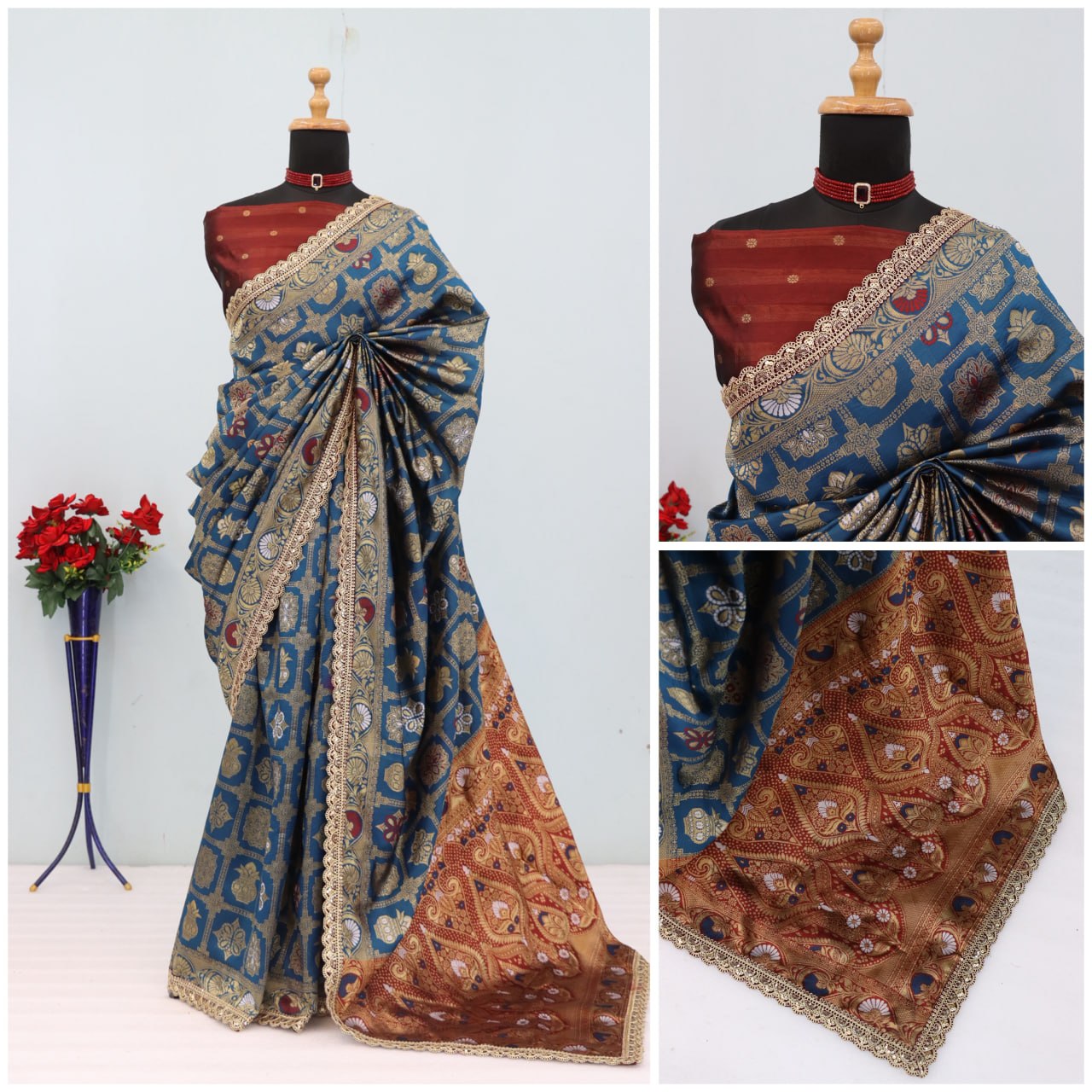 Latest Banarasi Silk Saree Blouse
