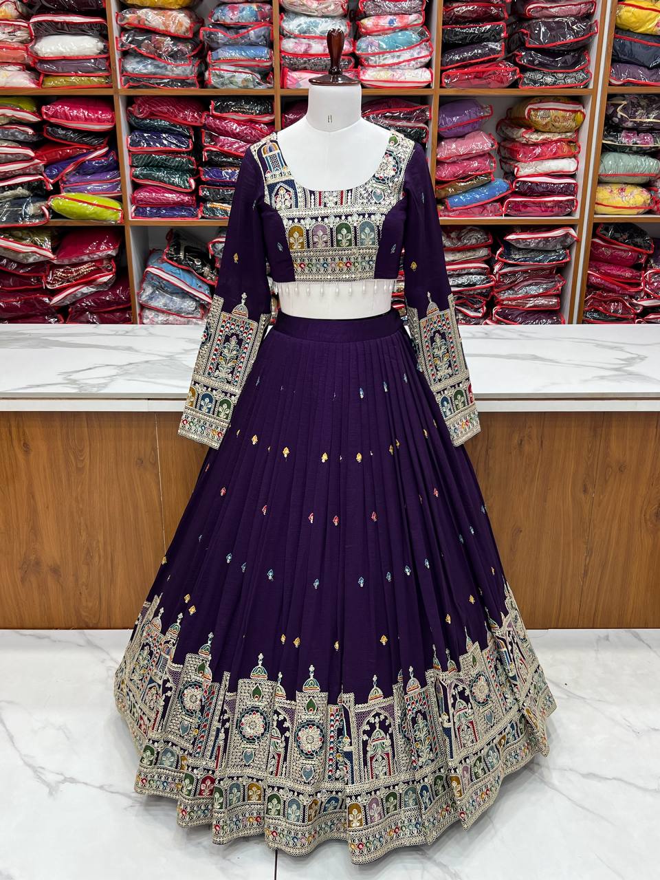 Full Stitched Vichitra Silk Lehenga Choli