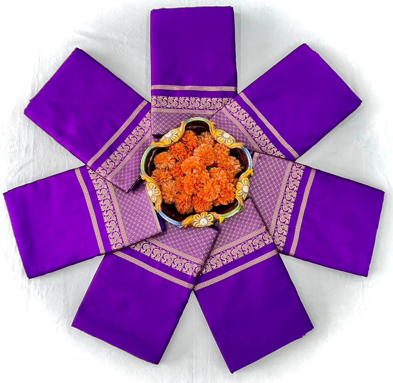 Violet Color Lichi Silk Jacquard Saree