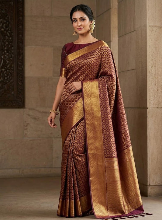 Zari Soft Lichi Silk Saree