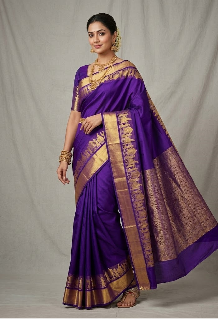 Soft Lichi Silk Saree with Jacquard Weaving