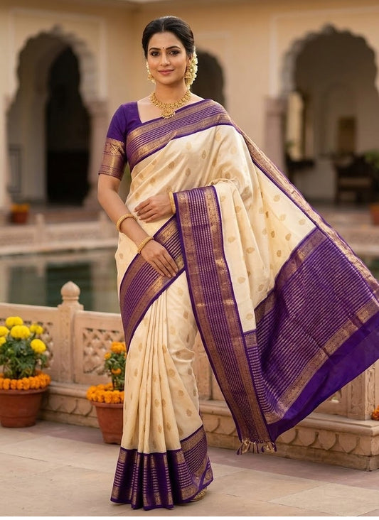 Exquisite Soft Lichi Silk Saree with Jacquard Weaving