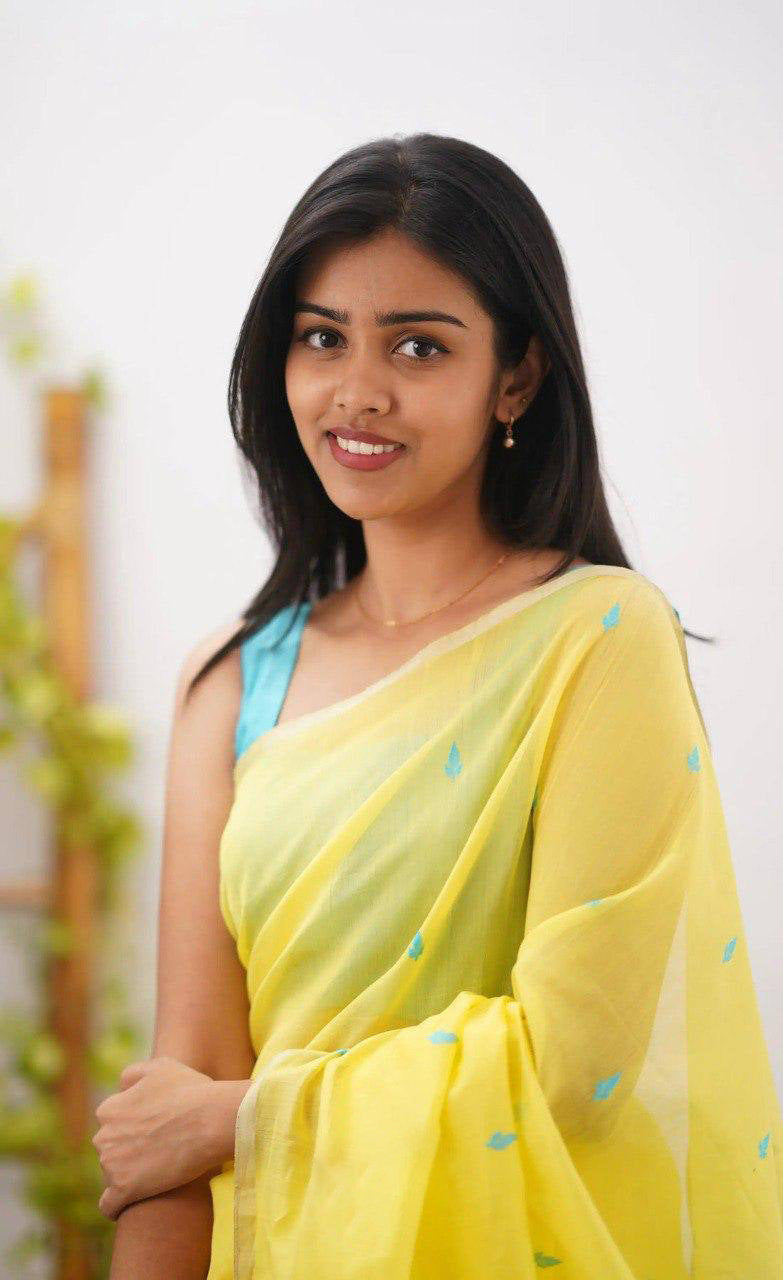 Linen Cotton Weaving Saree Blouse