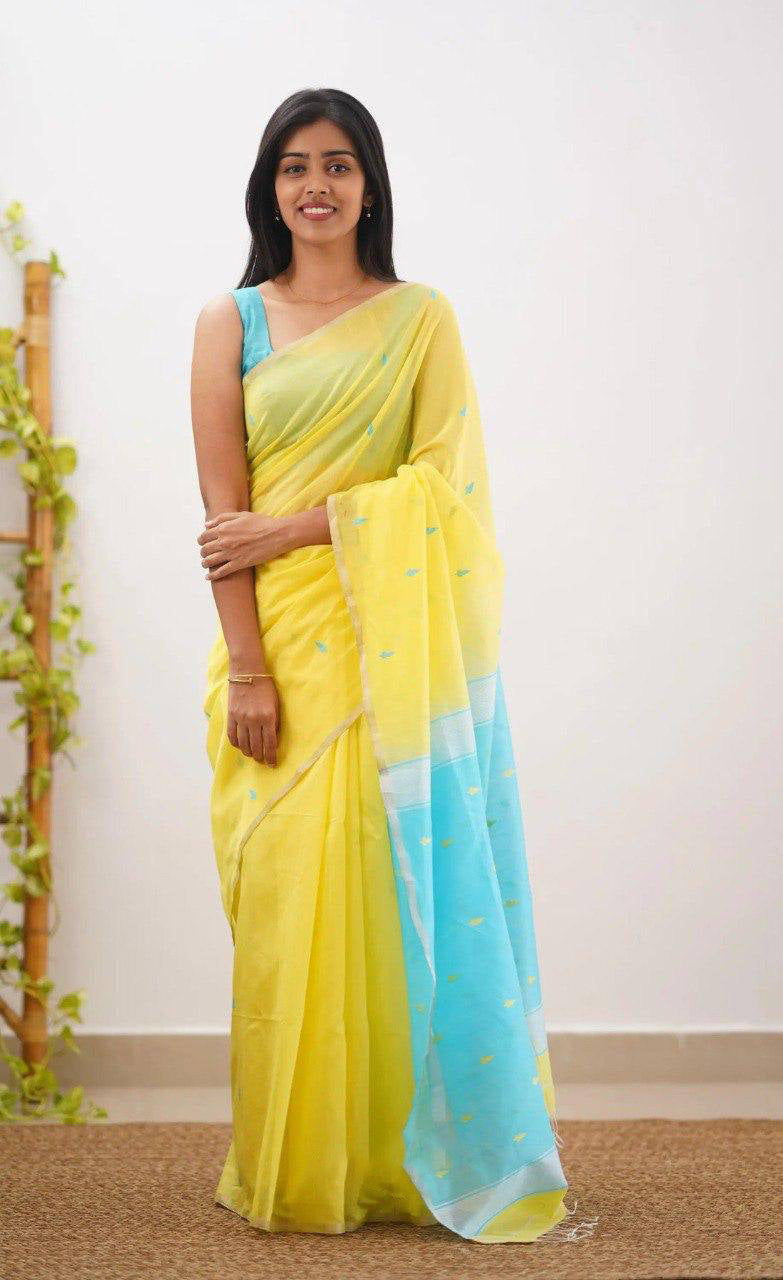 Linen Cotton Weaving Saree Blouse