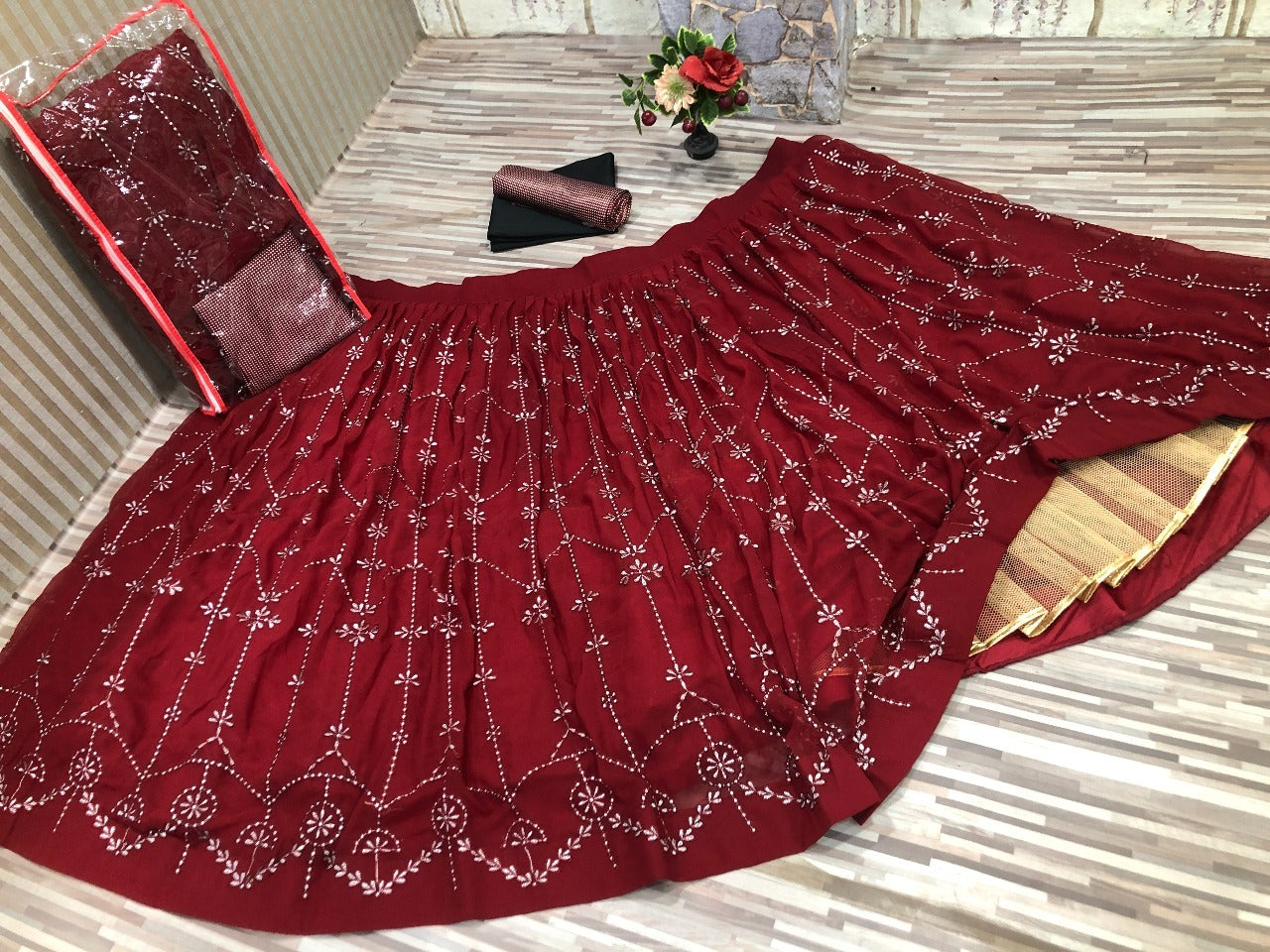 Maroon Color Latest Design Digital Printed Lehenga Choli For Women