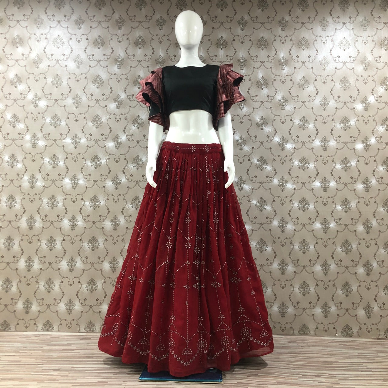 Maroon Color Latest Design Digital Printed Lehenga Choli For Women