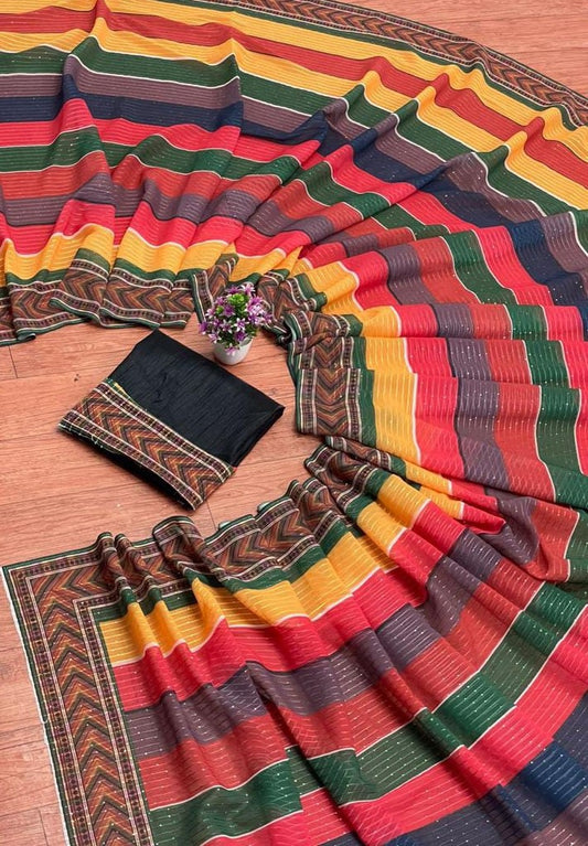 Latest Sequence Georgette With Digital Print Saree