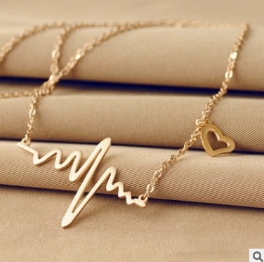 Designer Alloy heartbeat pendent Necklace for women