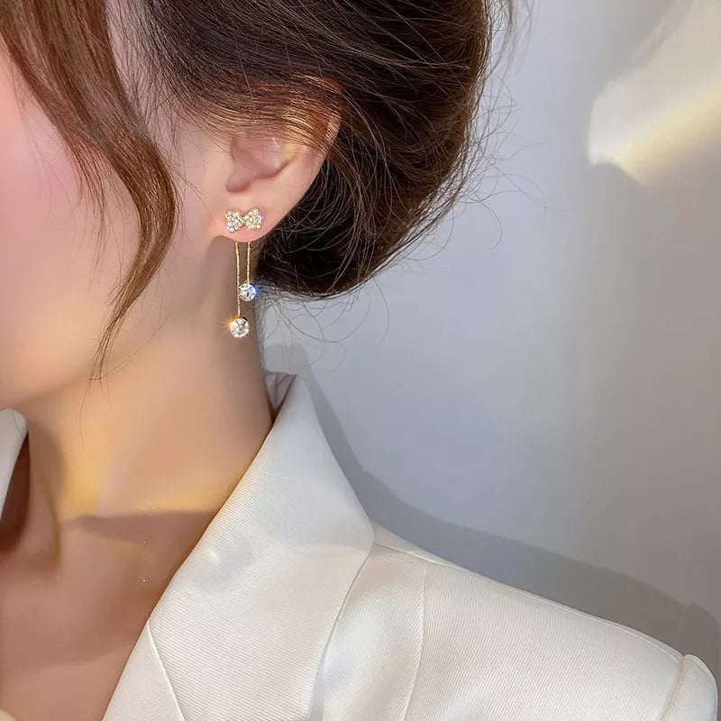 Magnetic Gold Plated Diamond Earrings For Wedding Wear