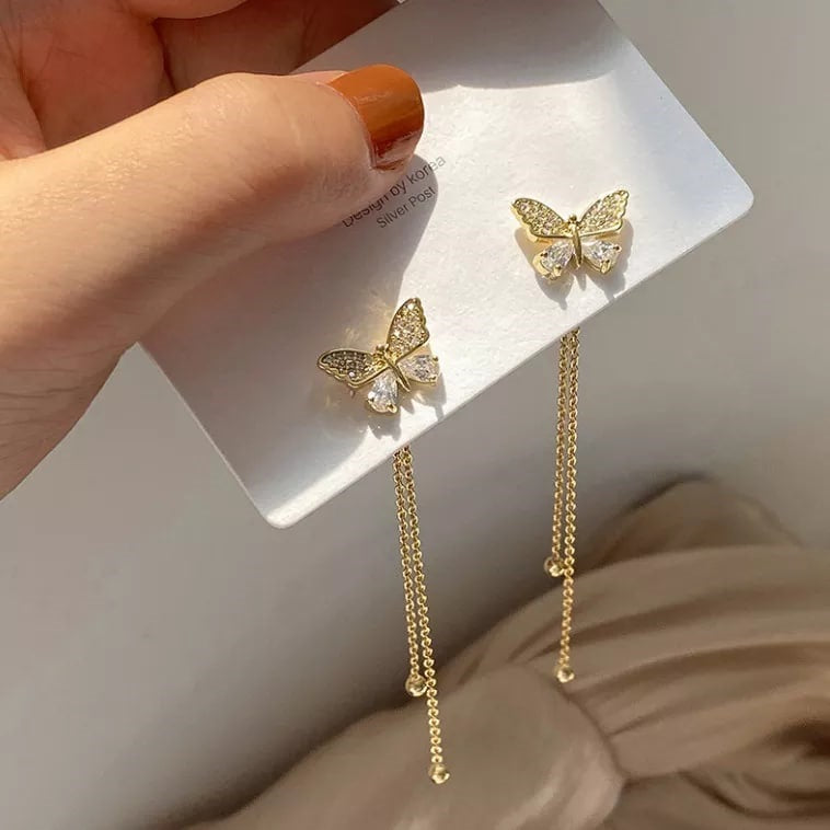 Stupendous Party Wear Bow Diamond Gold Plated Earrings