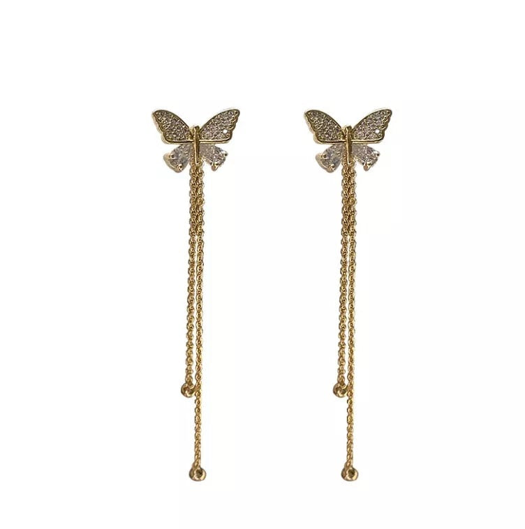 Stupendous Party Wear Bow Diamond Gold Plated Earrings