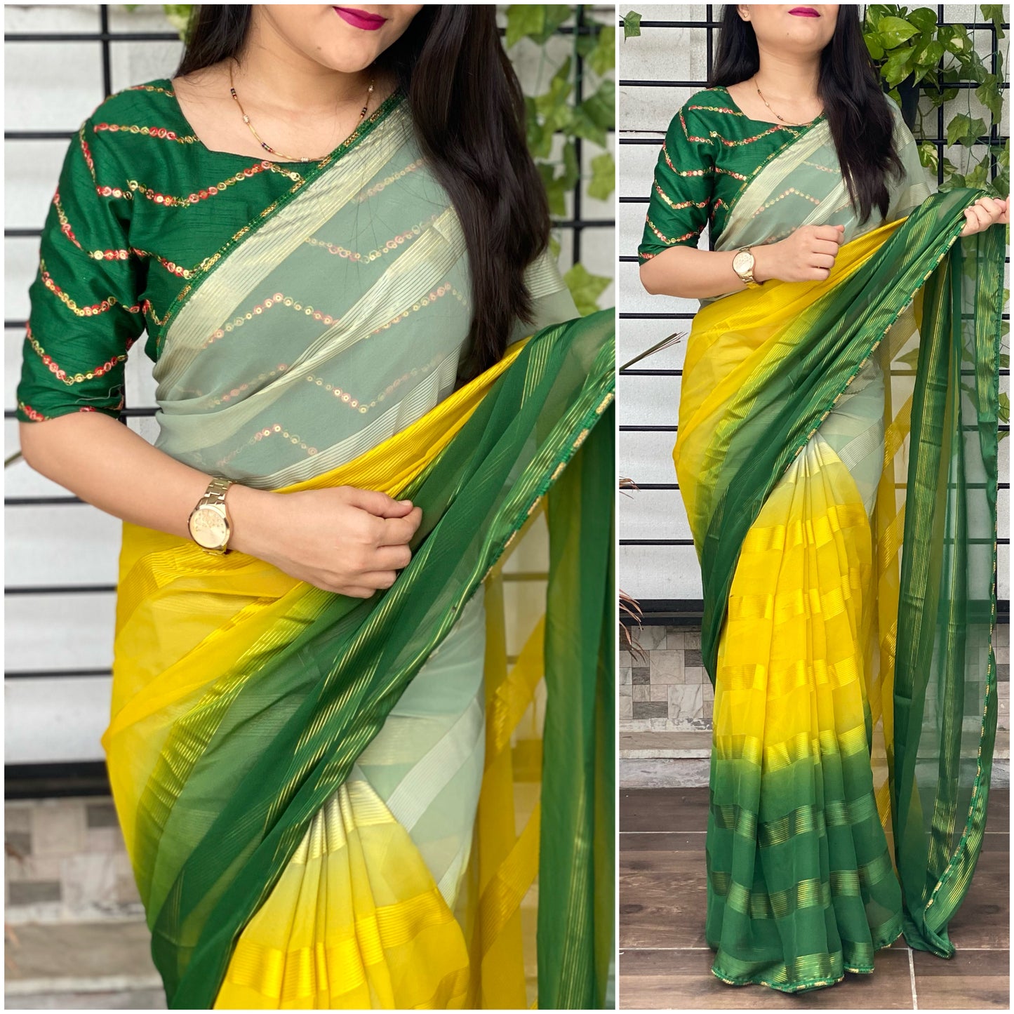 Latest Designer Thread work Georgette Party wear Saree For Women