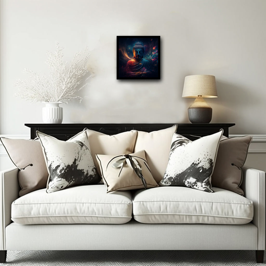 Buddha Art Framed Painting on Wooden Frame | Ready-to-Hang in Perfect Sizes for Home Décor and Gifting