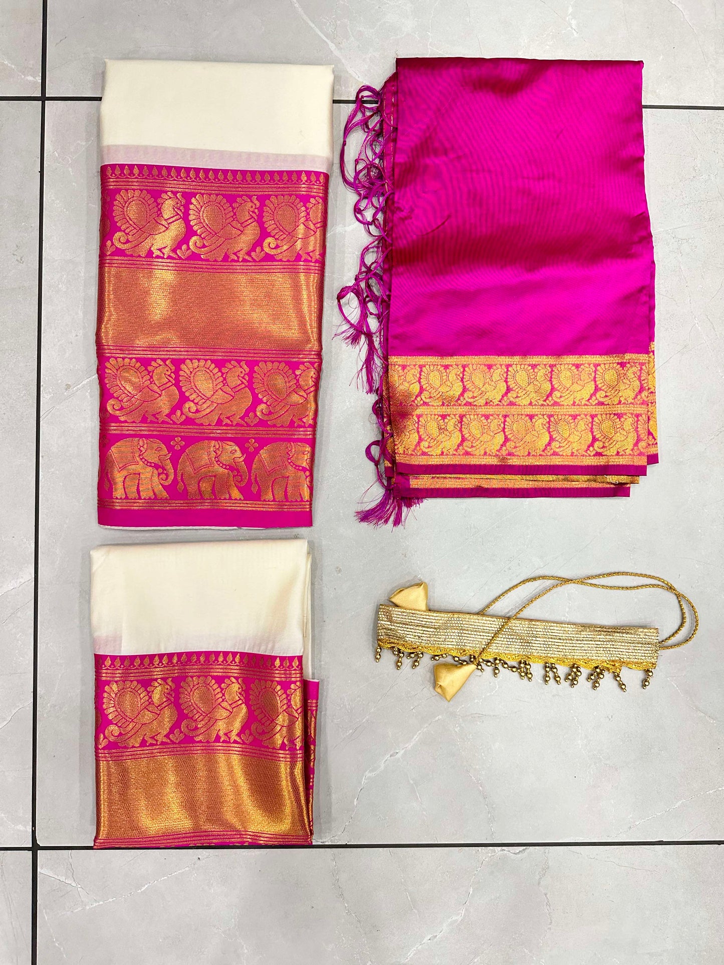 Awesome Designer Zari Silk Half Saree Lehenga South Indian Style With Belt