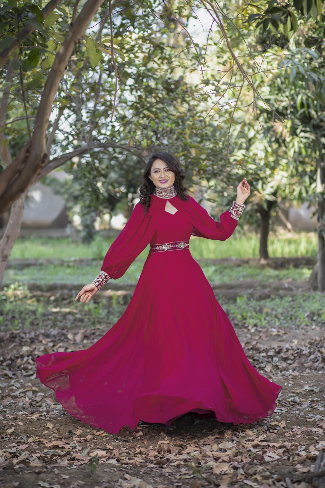 Awesome Designer Stitched Gown Poncho and Dupatta set