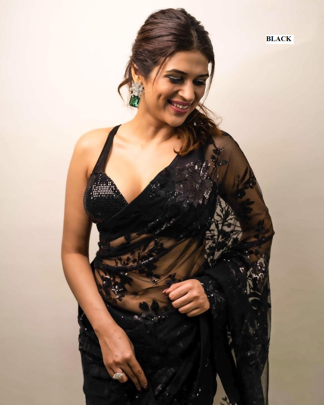 Elegant Sequence Embroidered Work Georgette Saree Blouse