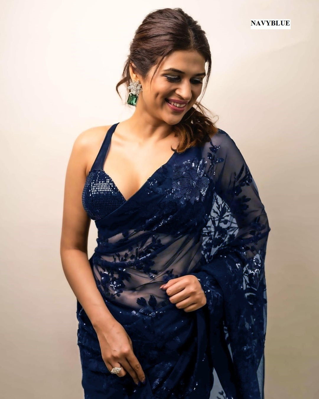 Elegant Sequence Embroidered Work Georgette Saree Blouse