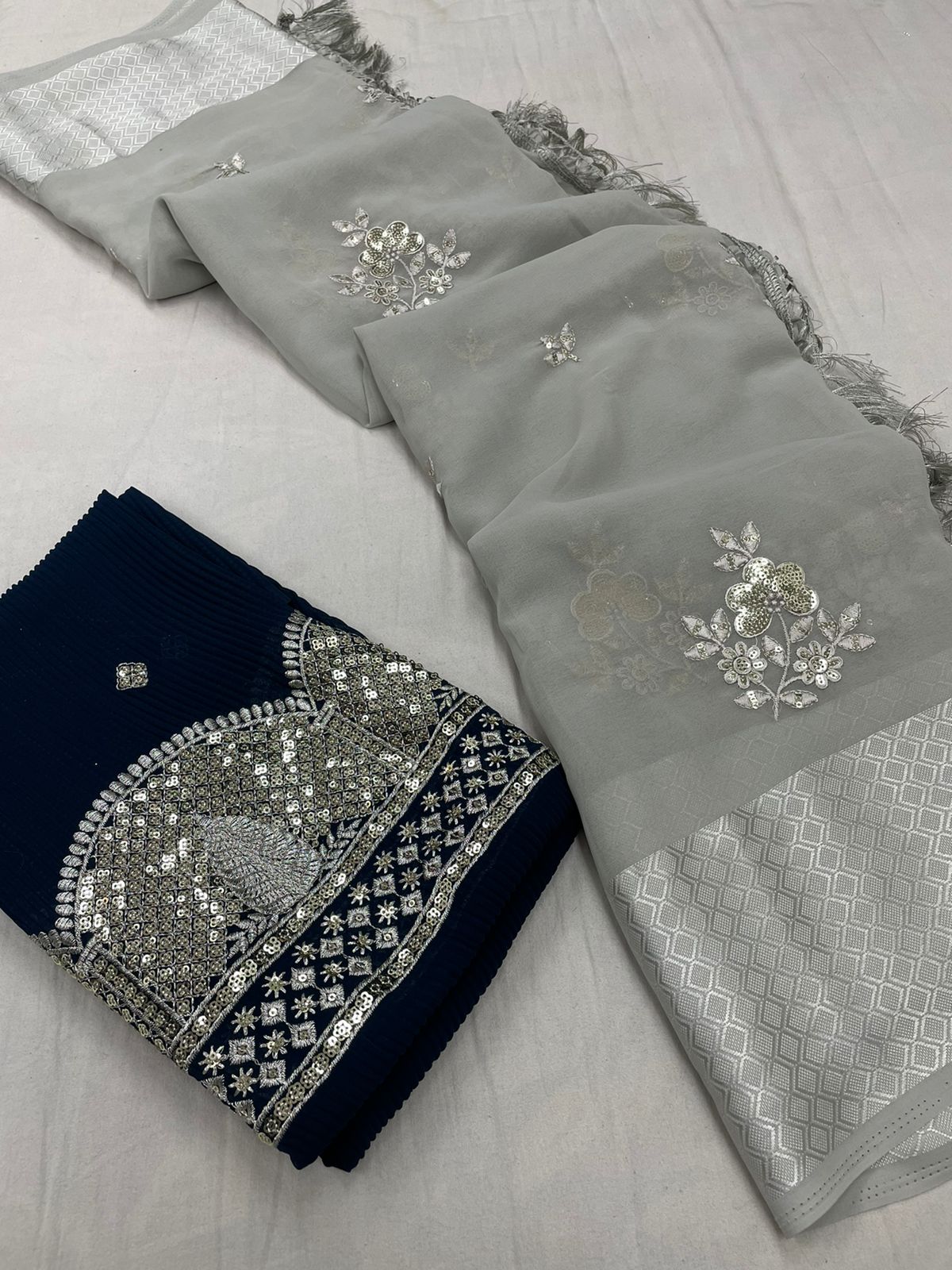 Georgette Sequence Weaving Saree for women